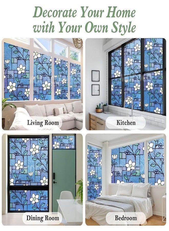 MOCOCO ملصق زجاجي ملون فاخر من الفينيل من MOCOCO (24 × 48 بوصة) - فيلم زخرفي ذاتي اللصق، ورق جدران معتم لتغطية الزجاج والنوافذ والأبواب والمكاتب والمنازل. | مقاوم للأشعة فوق البنفسجية. أزرق غامض - Image 5